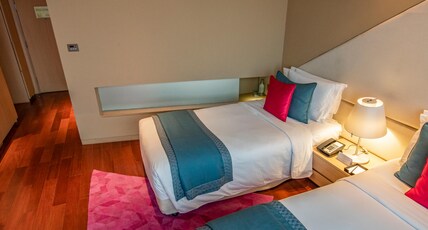 Vivanta New Delhi, Dwarka Room Type - Premium Room with Bathtub, Twin Bed & City View Vivanta New Delhi, Dwarka Room Type - Premium Room with Bathtub, Twin Bed & City View