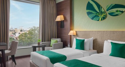 The Fern Vadodara, Series by Marriott Room Type - Winter Green, Guest room, 2 Twin, City view The Fern Vadodara, Series by Marriott Room Type - Winter Green, Guest room, 2 Twin, City view