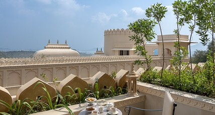 Aurika, Udaipur - Luxury by Lemon Tree Hotels Room Type - Premier Vista Room with King Bed and Private Terrace Aurika, Udaipur - Luxury by Lemon Tree Hotels Room Type - Premier Vista Room with King Bed and Private Terrace