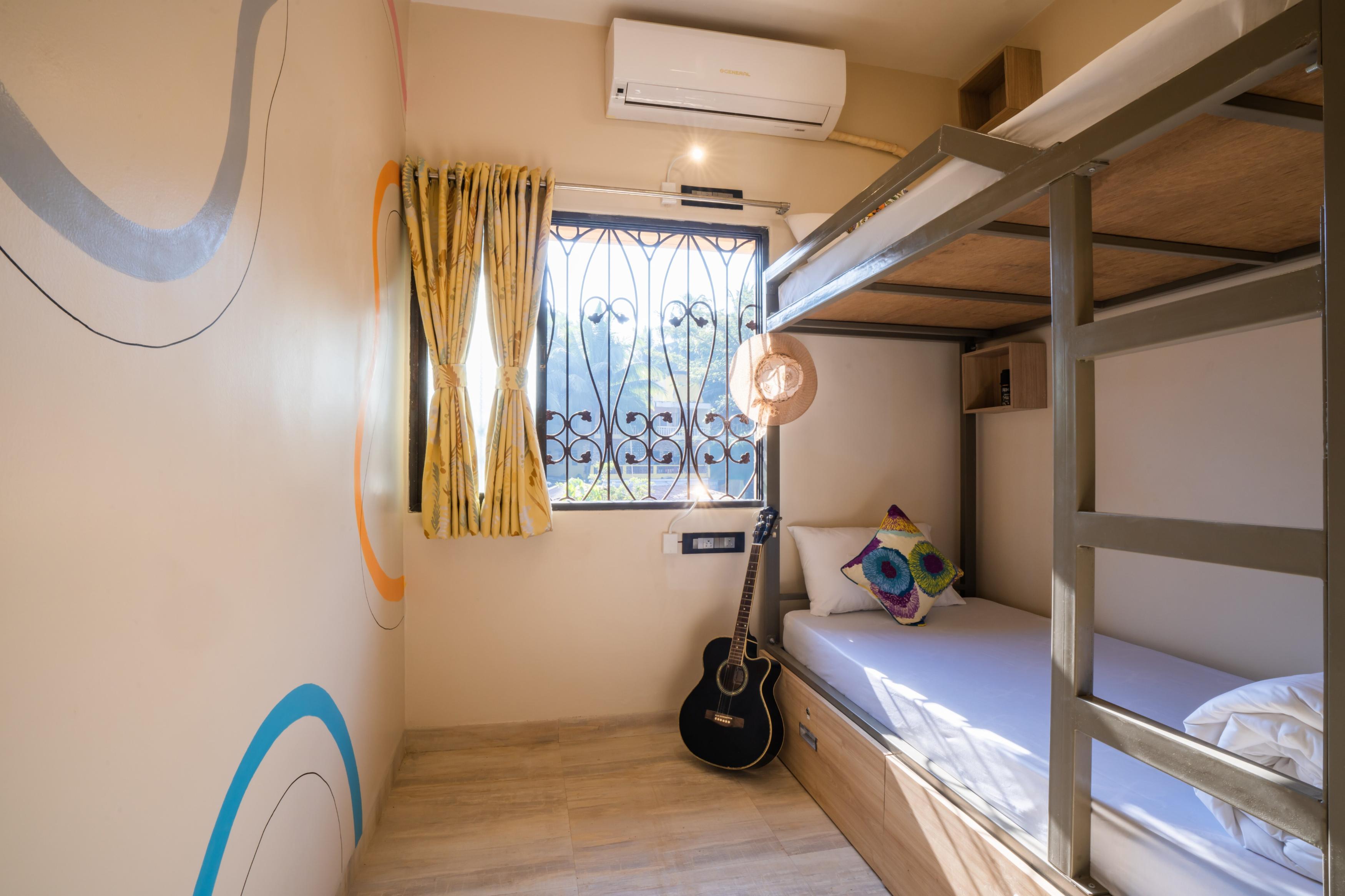 Zostel Goa (Morjim) Room Type - 1 Bunk Bed | 2 Bed Mixed Dorm | Common shared washroom
