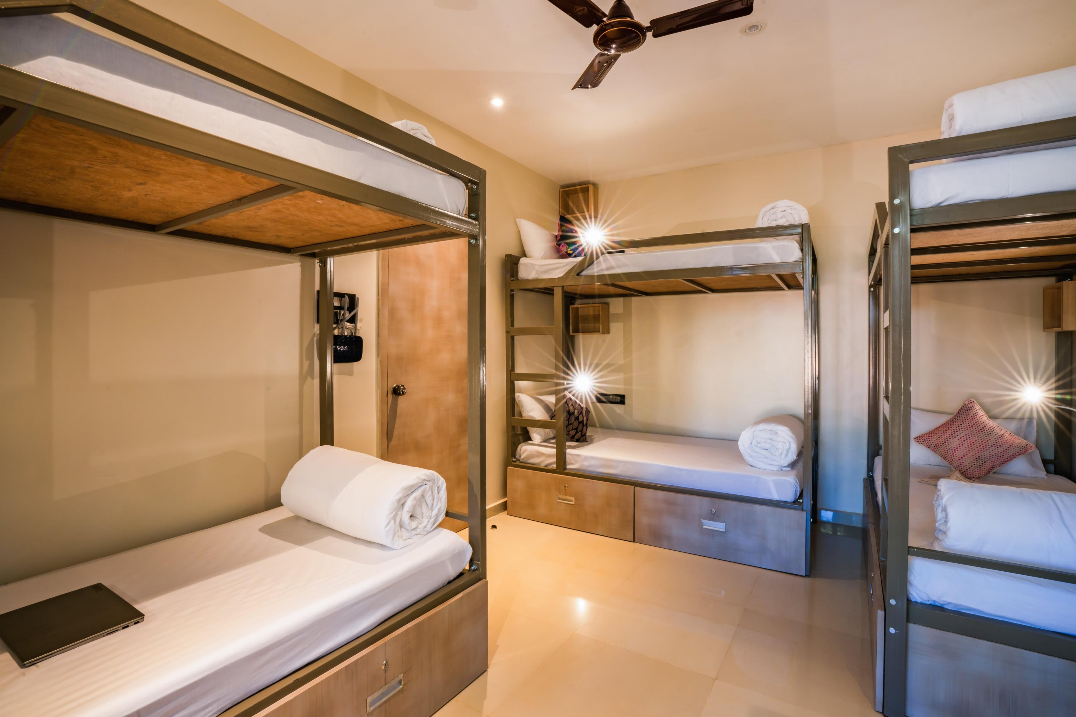 Zostel Goa (Morjim) Room Type - 1 Bunk Bed | Standard 6 Bed Mixed Dorm | Common shared washroom