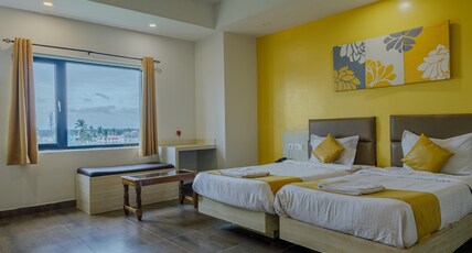 The Yellow Hotel by FESTIN Room Type - SUPER Deluxe Twin Bed Room (Terrace access with temple view) The Yellow Hotel by FESTIN Room Type - SUPER Deluxe Twin Bed Room (Terrace access with temple view)
