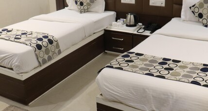 Heritage Blue Inn Room Type - SUPER DELUXE With Free WiFi , Modern Amenities, Toiletries. 10 percent Discount on food bills. Heritage Blue Inn Room Type - SUPER DELUXE With Free WiFi , Modern Amenities, Toiletries. 10 percent Discount on food bills.