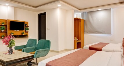 Hotel Olive Aero Suites By Rs Group (Delhi Airport) Room Type - Family Room (2 Double Beds) Hotel Olive Aero Suites By Rs Group (Delhi Airport) Room Type - Family Room (2 Double Beds)