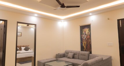 Hotel Mango Tree, Vrindavan-Near Prem Mandir. Room Type - Family Suite 2 Bed Room Combo with Living Room