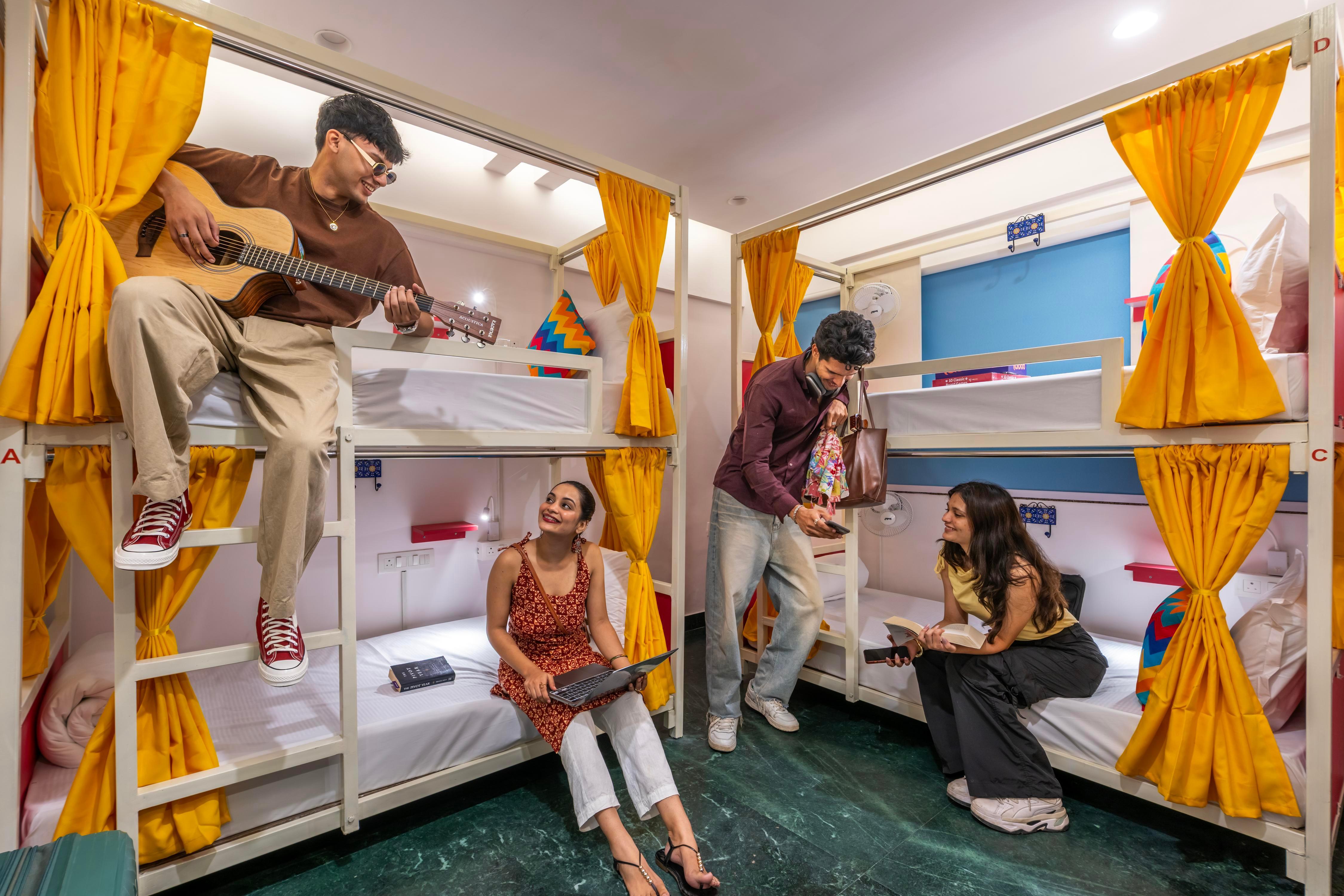 goSTOPS Plus Udaipur Gulab Bagh Room Type - Bed in 4 Bed Mixed Dormitory Room with Ensuite Bathroom