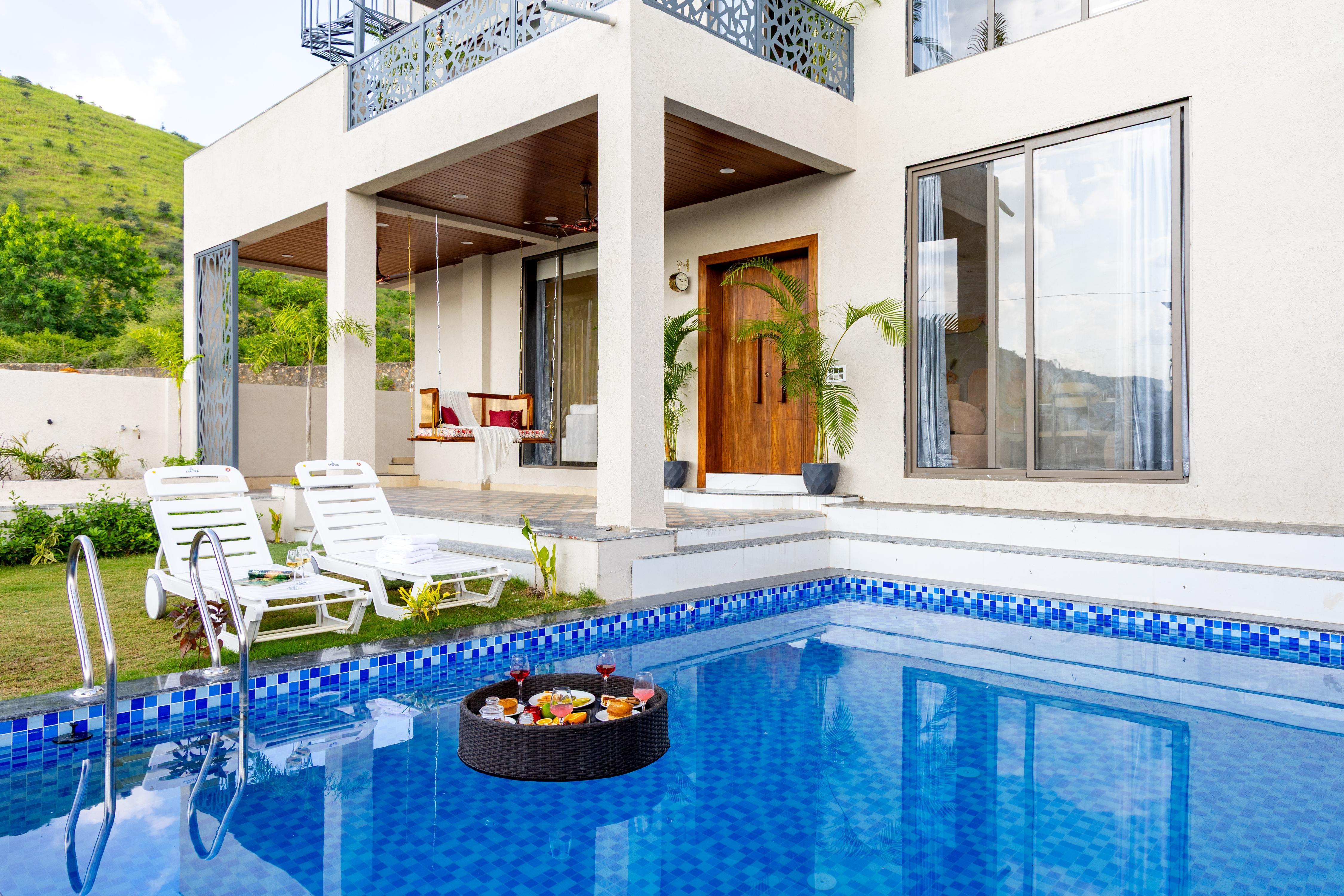 ELIVAAS Signature Shreya Blossom Retreat | 4 BHK With Private Pool & Gazebo - Tap to explore photos