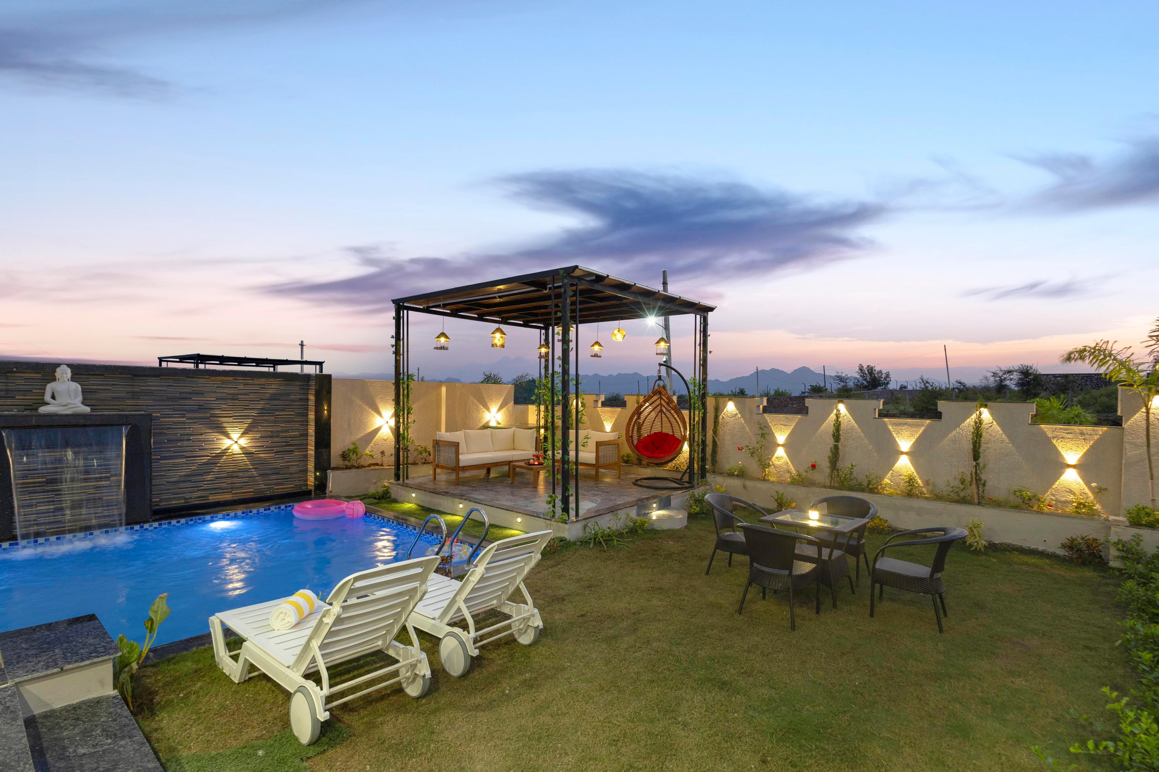 ELIVAAS Signature Shreya Blossom Retreat | 4 BHK With Private Pool & Gazebo - Tap to explore photos
