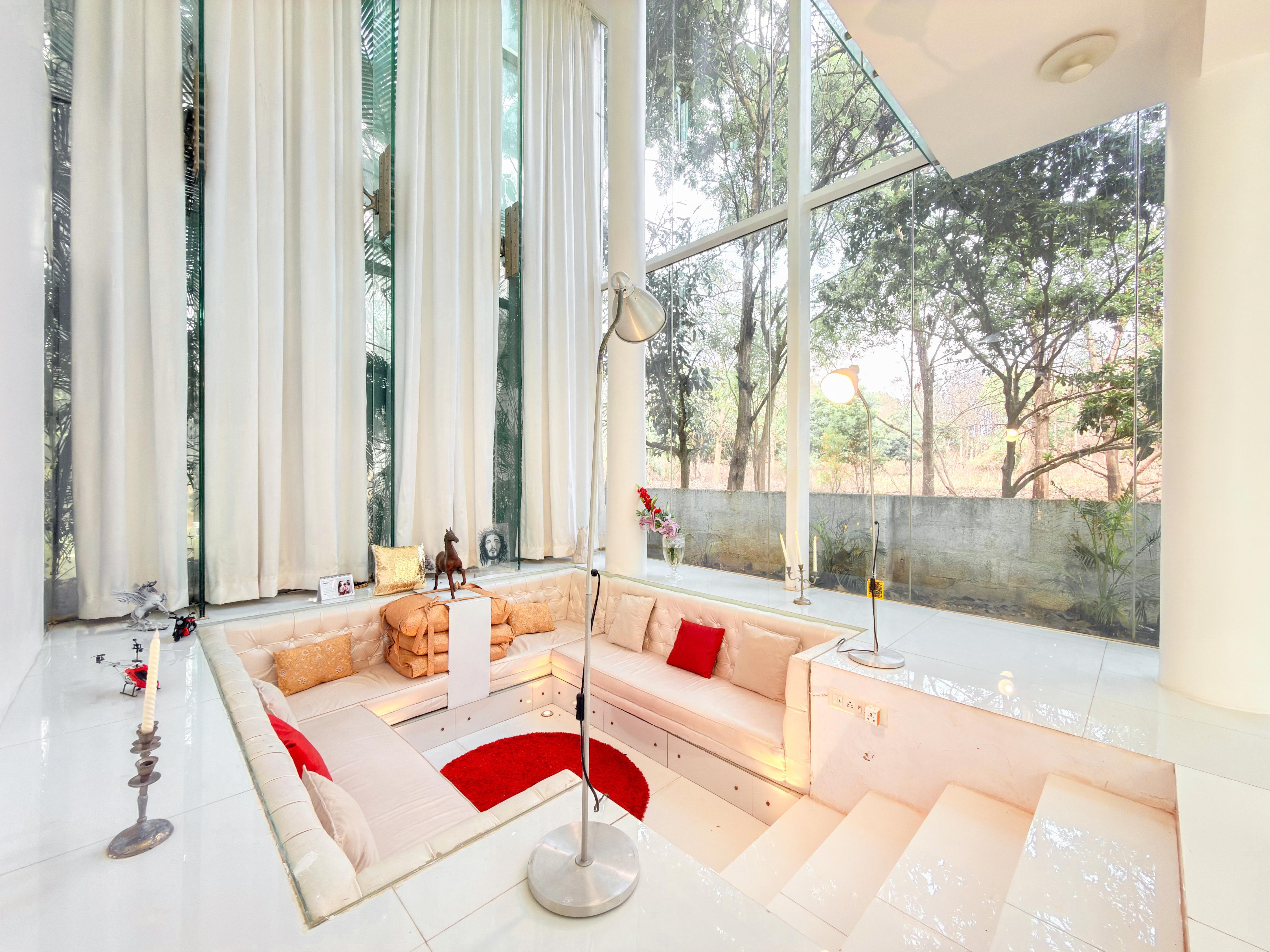 The Crystal Hall 6BHK Spacez Glass Villa with Sunken Pool - Tap to explore photos
