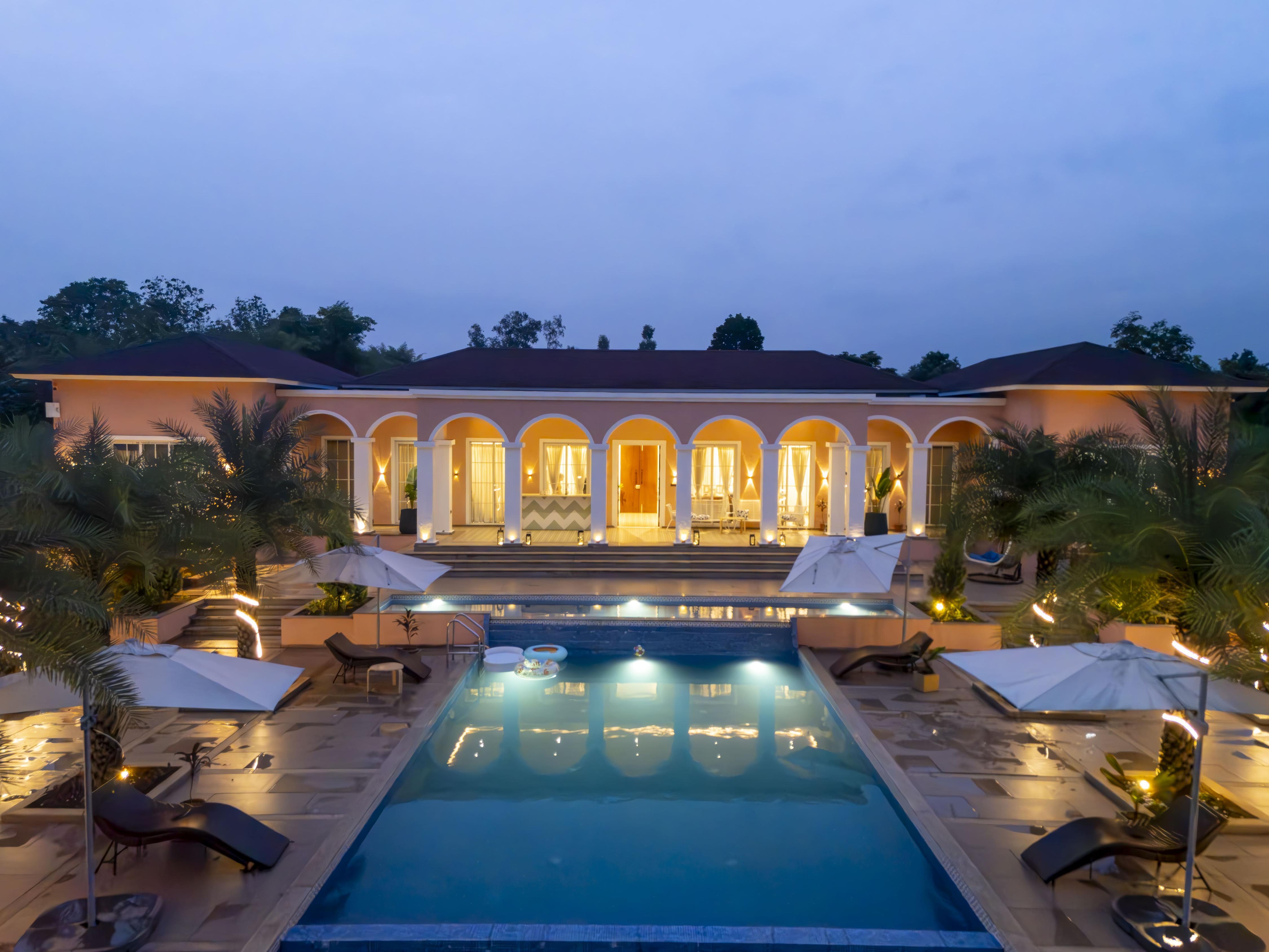 Aaramghar Stays - 3 BR Secret Garden w/ Kids Pool - Tap to explore photos